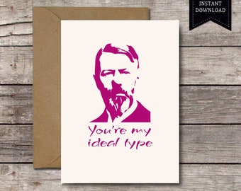 Printable Max Weber Card / You're My Ideal Type / Funny Romantic Valentine's Day Anniversary / Sociology History Poli Sci / Instant Download