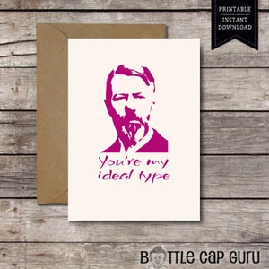Tarjeta imprimible de Max Weber / Eres mi tipo ideal / Aniversario romántico divertido del día de San Valentín / Sociología Historia Poli Sci / Descarga instantánea