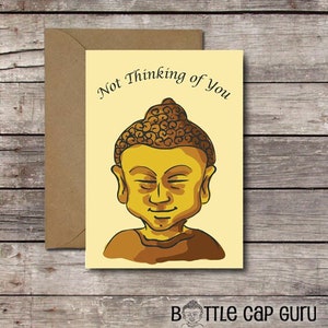 Non pensando a te / Biglietto d'auguri di Buddha / Biglietto divertente per lui o lei / Biglietto di compleanno Zen, OM, New Age Humor // Stampabile, DOWNLOAD IMMEDIATO