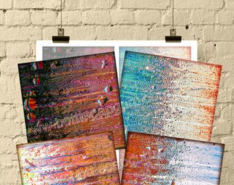 SHABBY IRIDESCENT GRUNGE 3.8x3.8 inch Images for Coasters Digital Collage Sheet PrintableS Download Cards Magnets Gift Tags Bookmark Squares