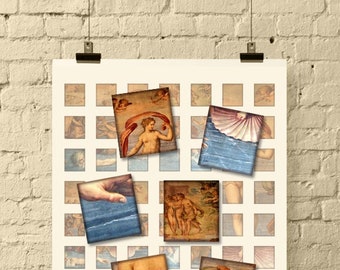 BIRTH of VENUS Scrabble Tile Images / Printable Images for Scrabble Tile Pendants / 0.75 inch x 0.83 inch Rectangle Digital Collage Download