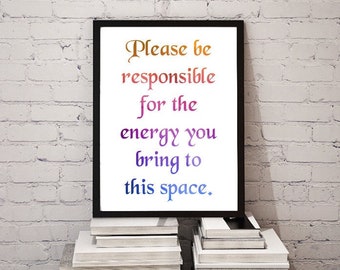 Energy Quote Print, Inspirational Wall Art (JPG Download)