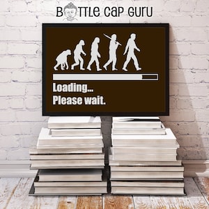 Printable Art / Loading, Please Wait / Funny Evolution of Man Chart / Inspirational Wall Poster / Funny Digital Print // Instant Download
