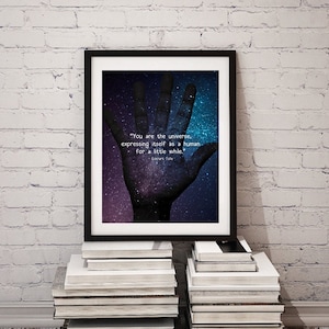 Eckhart Tolle Quote: You are the Universe Expressing Itself as Human for a Little While /Inspirational New Age Palm Printable Decor DOWNLOAD