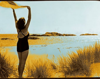 Summer of 1960 / Vintage Swimsuit Beach Summer Photography / 60's Poster, Ephemera, Wall Decor / Summer Art Print / Printable Photo Download