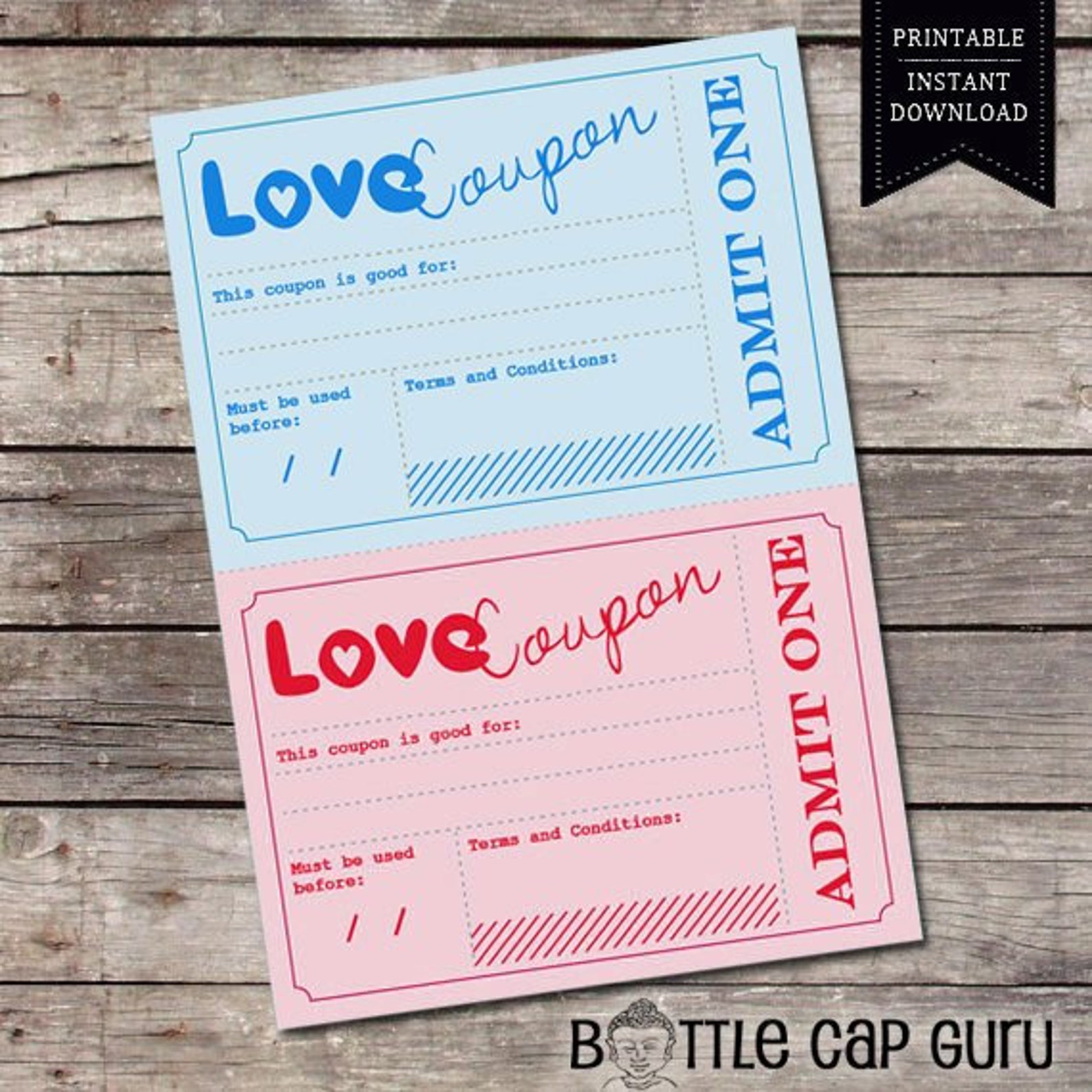 Printable Love Coupons / Romantic Gift Idea for Him Her / Vouchers for ...