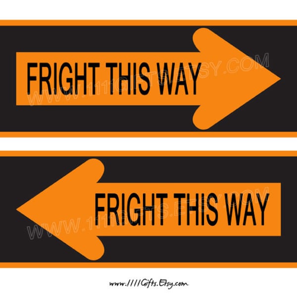 Fright This Way Sign - Etsy