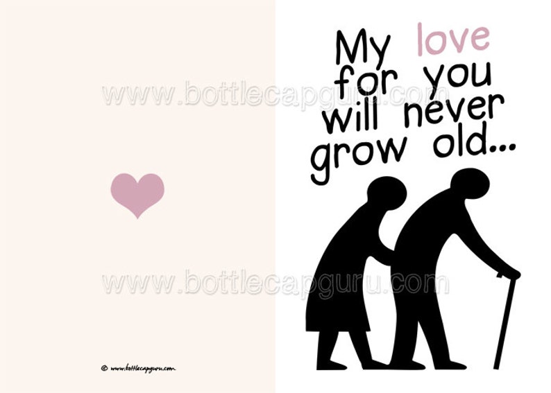 My Love for You Will Never Grow Old / Romantic Card for Him or Her / Printable Valentine's Day Anniversary Card // Instant Download image 2