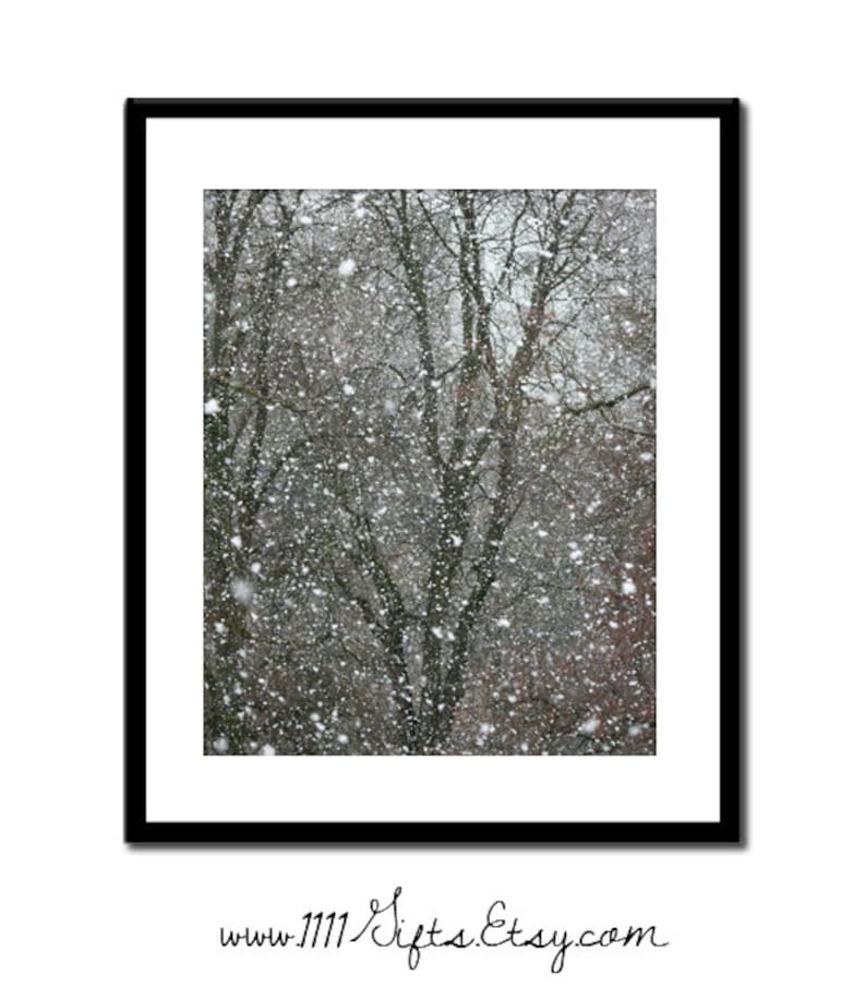 Snow Photography  Winter Photograph  Printable Photo Digital Download Wall Art   Snowstorm Blizzard Snowflakes  High Resolution Print