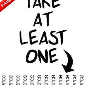 Take At Least One A Chance Inspirational Tear-Off Flyer Download Instantly, Print & Hang image 3