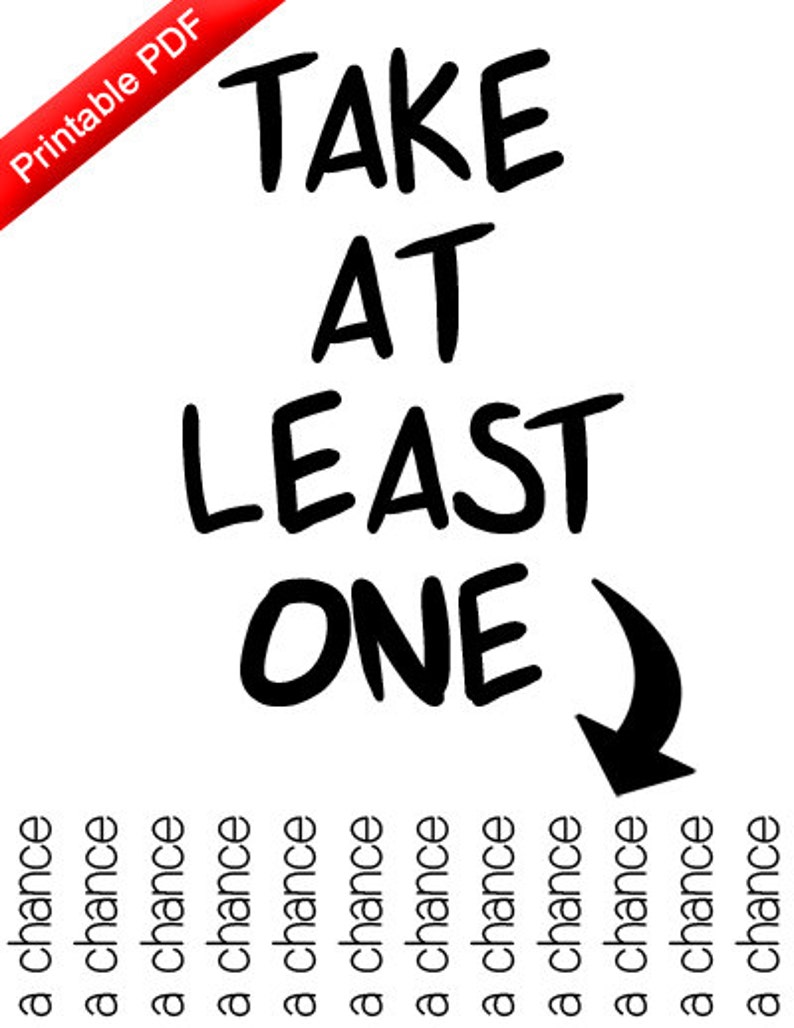 Take At Least One A Chance Inspirational Tear-Off Flyer Download Instantly, Print & Hang image 3