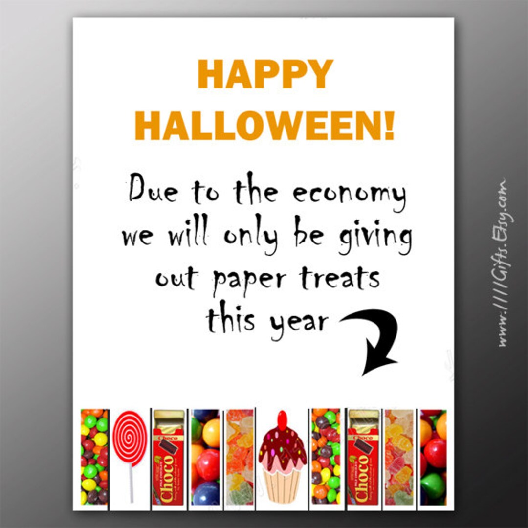 Funny Halloween Tear-off Flyer * Due to the Economy Printable Door Sign ...