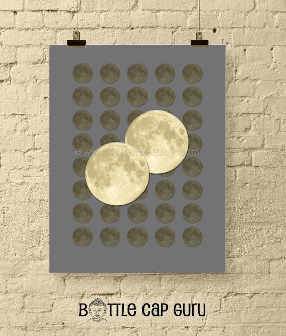 Full Moon 1 Inch Circle Digital Downloads * Round Collage Sheet for ...