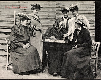 At the Fortune Teller * 1800's Vintage Photograph *  Black & White Photography, Halloween Decor, Tarot, Psychic *Printable, Instant Download