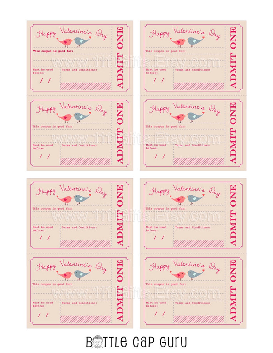 Printable Valentine s Day Coupons Valentines Day Gift For Him Her Kids Romantic Love