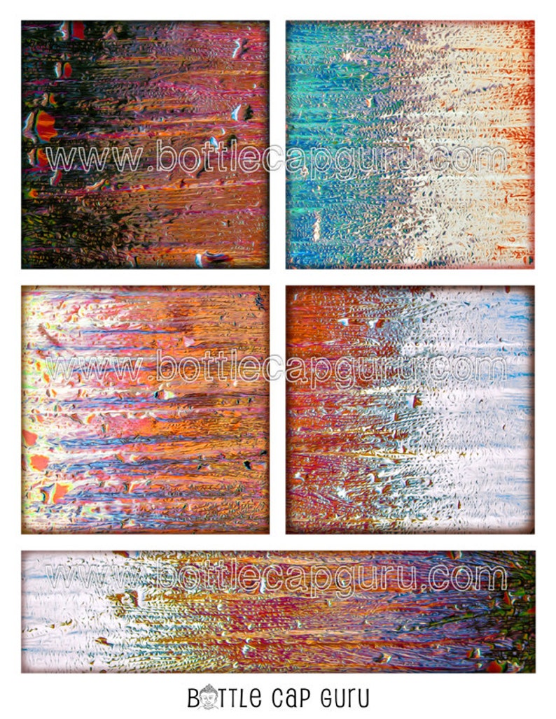 SHABBY IRIDESCENT GRUNGE 3.8x3.8 inch Images for Coasters Digital Collage Sheet PrintableS Download Cards Magnets Gift Tags Bookmark Squares image 2