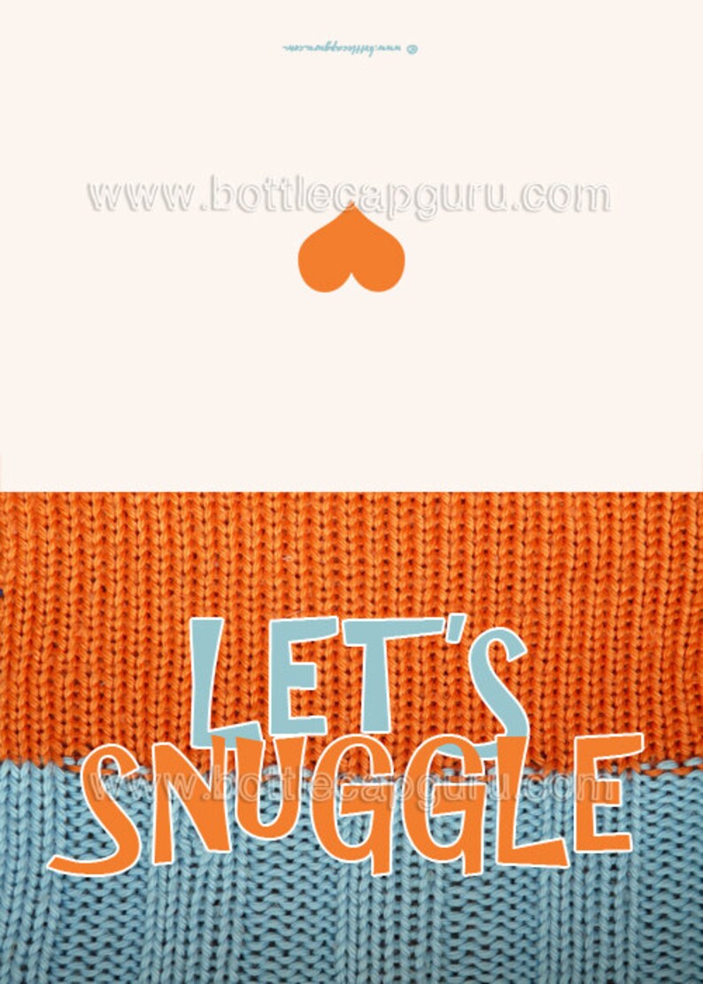 Let's Snuggle / Romantic Winter Sweater Greeting Card for a Cold Day / Valentines Day Card For Him or Her // Printable, Instant Download image 2