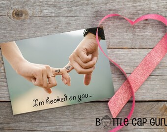I'm Hooked on You / Printable Love Greeting Card / Anniversary Note Card, Romantic Tattoo Card for Him or Her,  Valentine Printable Download