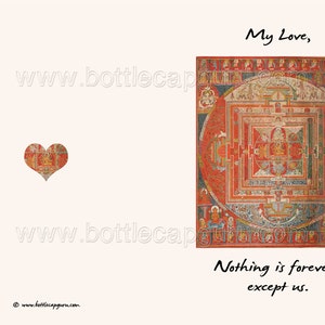 My Love, Nothing is Forever Except Us / House of Cards Card / Romantic Love Anniversary Cards / Buddhist Sand Mandala / PRINTABLE DOWNLOAD image 2