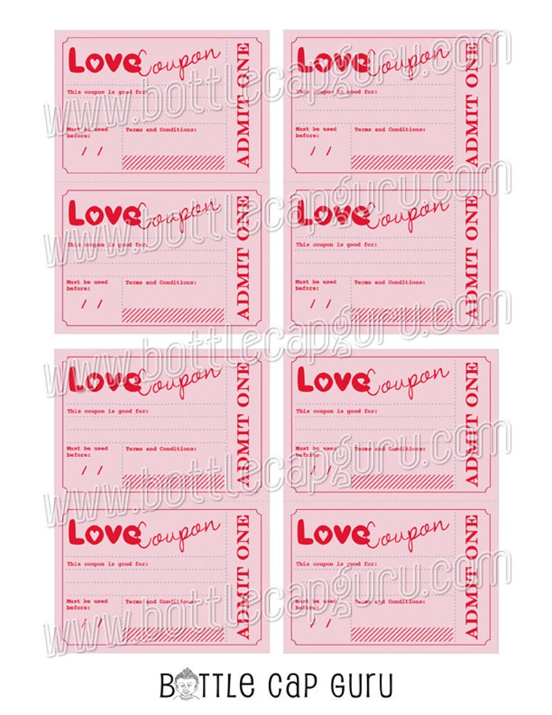 Printable Love Coupons / Romantic Gift Idea for Him Her / Vouchers for ... Printable Love Coupons / Romantic Gift Idea for Him Her / Vouchers for ...