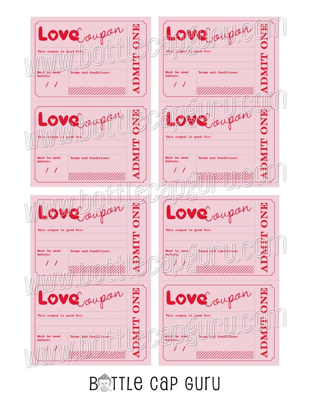 Printable Love Coupons / Romantic Gift Idea for Him Her / Vouchers for ...