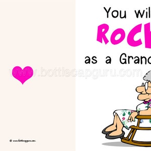 You Will Rock as a Grandma / Funny Printable Card for Grandmother to Be / New Baby Announcement / Greeting Card for Nana / Instant Download image 2