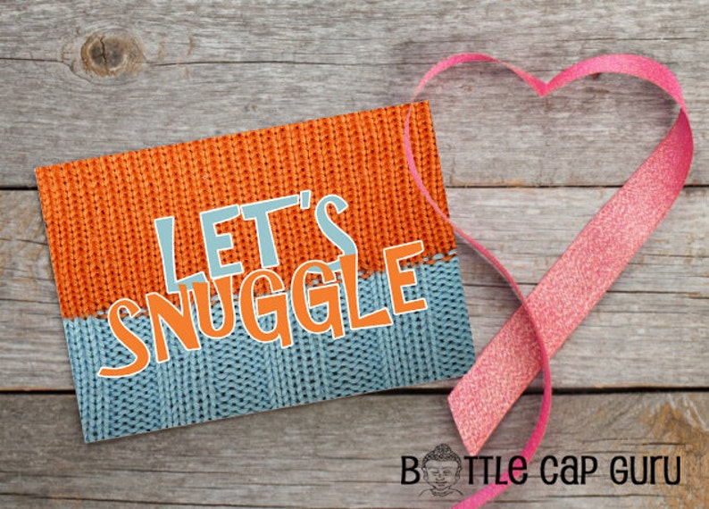 Let's Snuggle / Romantic Winter Sweater Greeting Card for a Cold Day / Valentines Day Card For Him or Her // Printable, Instant Download image 1