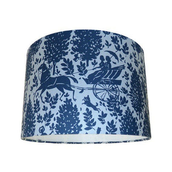 Cameo Folley Zinc Navy Blue Grey Drum Lamp Shade