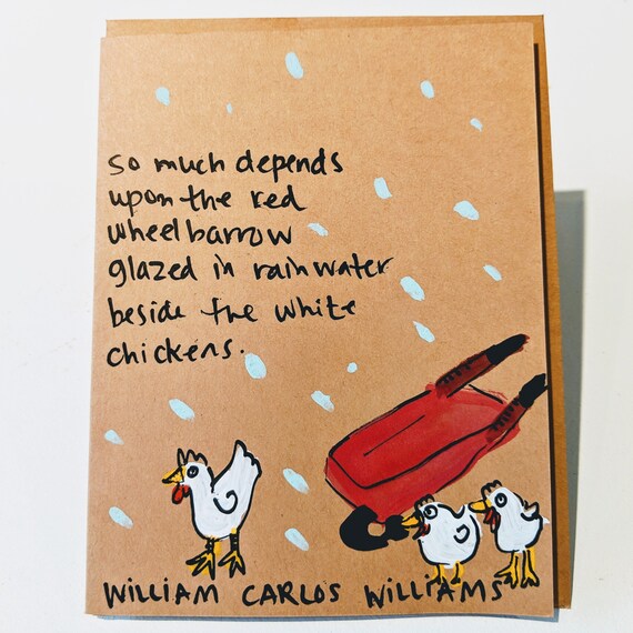 So Much Depends Upon The Red Wheelbarrow William Carlos Etsy
