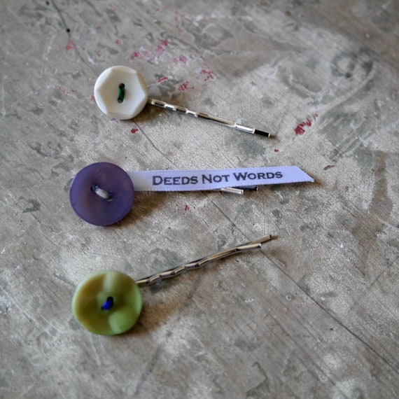 Sample Sale One Off Handmade Suffragette Hair Slides Bobby Etsy