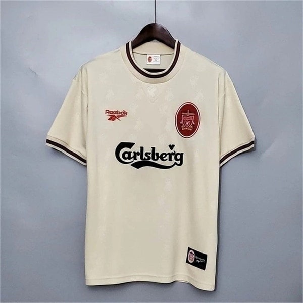 1996-97 Liverpool away Football Jersey,Soccer Jersey, Sweatshirt, Football, Retro Shirt, Vintage, Short Sleeve, Retro Jersey