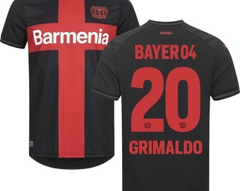 Nieuwe Bayer 04 Leverkusen Home Grimaldo #20 2023 - 2024 Kampioen Bundesliga-shirt