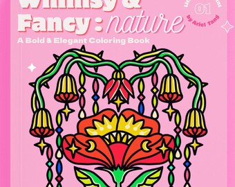 Nature Coloring Book: Bold Florals, Butterflies, Art Deco (PDF Download)