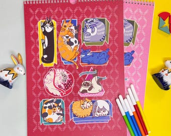 2027 Wall Calendar | Kawaii Cats | Sep - Aug 2026-27 | Cute Animals, Pets, & illustration, Hand-Drawn Art | Gifts for Cat Lovers | Not AI