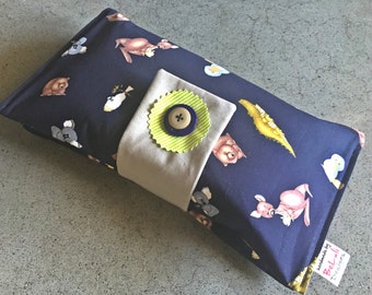 Baby or toddler funky nappy/diaper wallet.Custom made to create a unique item for you & your baby.Koalas and Kangaroo fabric.Made to order.