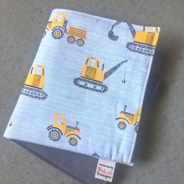 Baby or toddler Changemat/Tummy mat.Yellow Heavy Machines fabric design.Custom made to create a unique item for you & baby.Made to order