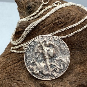 Archangel Michael Slaying the Dragon Pendant