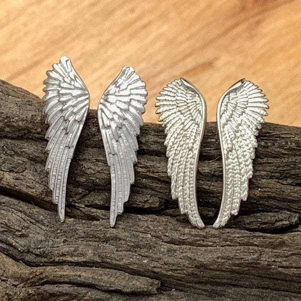 Angel Wing Climber/Crawler/Creeper Stud Silver Earrings