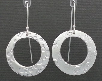 Mismatching Circle/Hoop Earrings in Fine Silver/ gifts for her