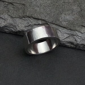Hammered Sterling Silver Ring with Hallmarks