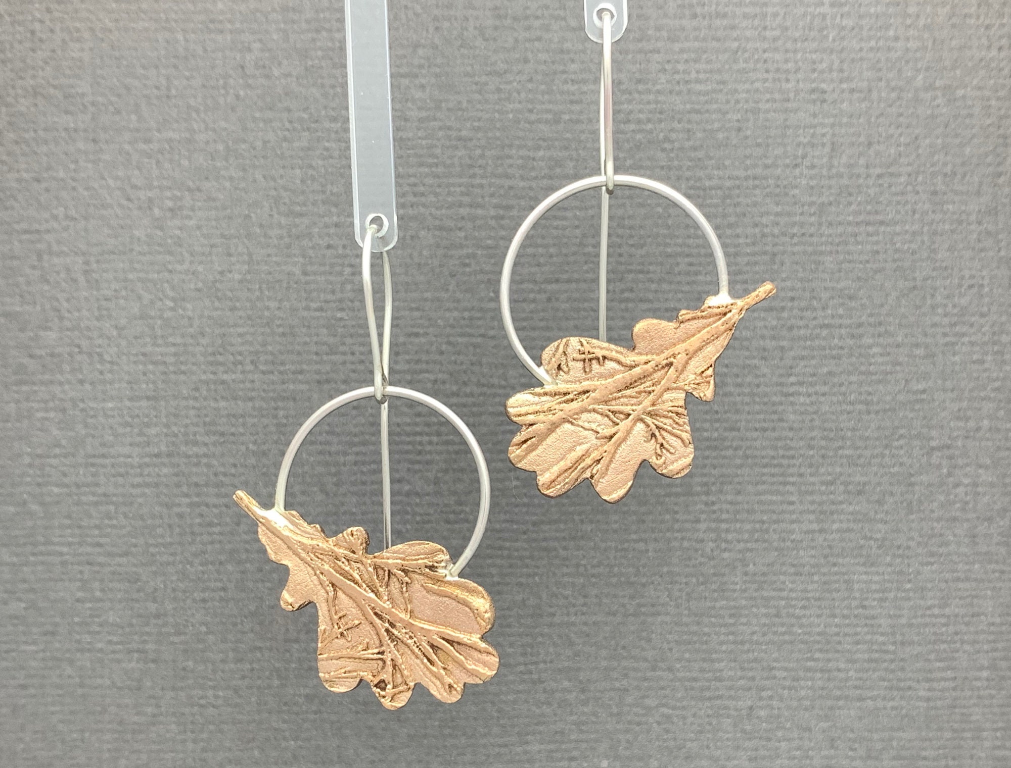 Bronze and Silver Leaf Earrings Etsy UK