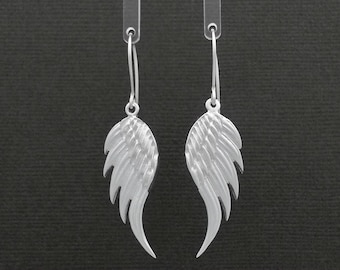 Angel Wing Earrings in Sterling Silver, gifts for her