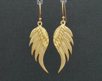 Angel Wing Earrings in Yellow Gold Vermeil