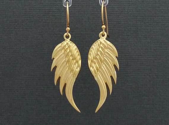 Angel Wing Earrings in Yellow Gold Vermeil