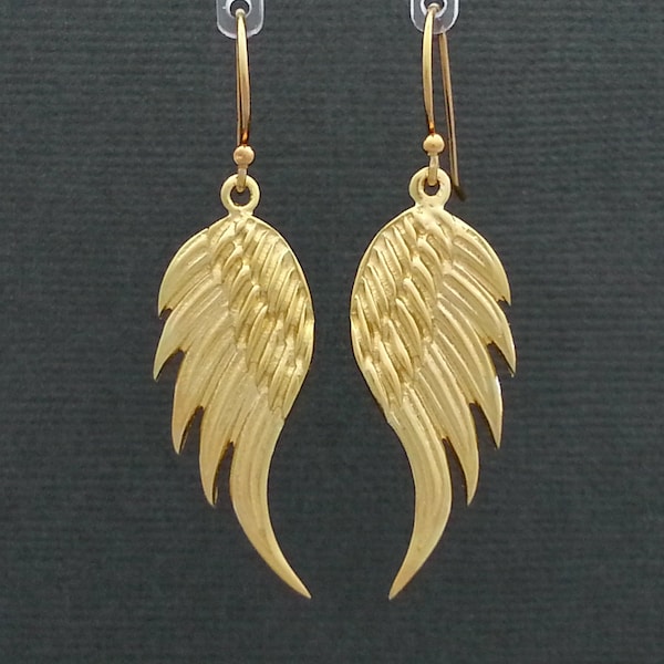 Angel Wing earrings in Yellow Gold Vermeil