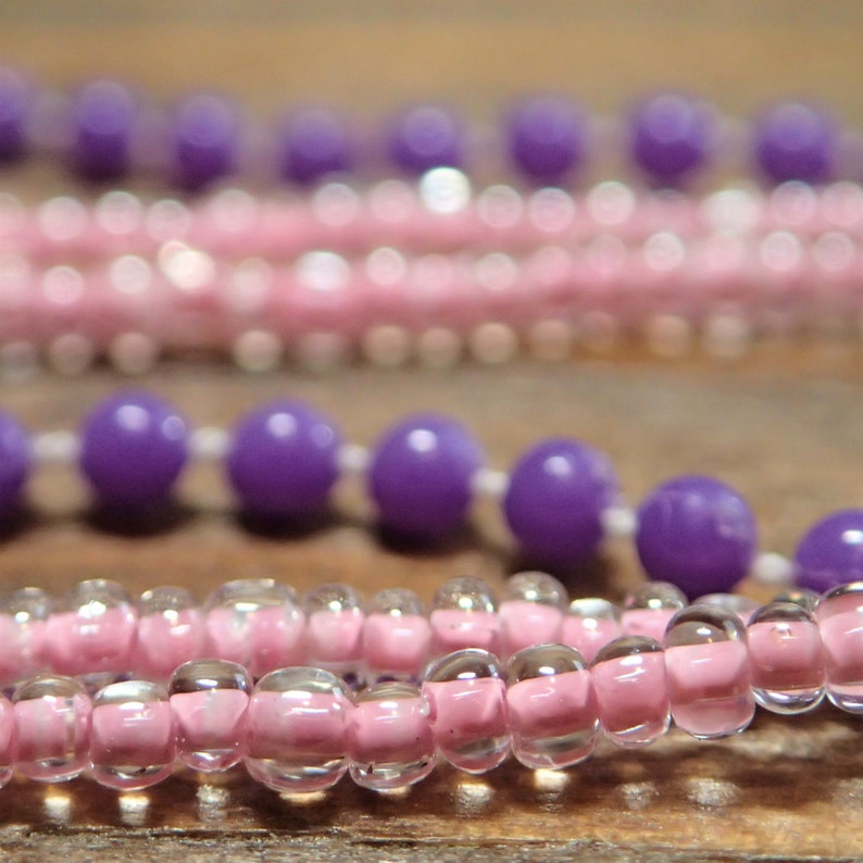 Vintage Layer Necklace Boho Necklace Purple Necklace Simple Necklace Seed Bead Necklace Hippy Jewelry Lady Necklaces Beaded Necklace