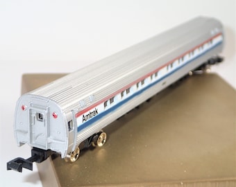 N Scale Bachmann Train, Vintage Trains, Passenger Coach Car Phase II, Amtrak Car, Amtrak 85' Budd Amfleet, Train Coach Car, Model Toy Trains