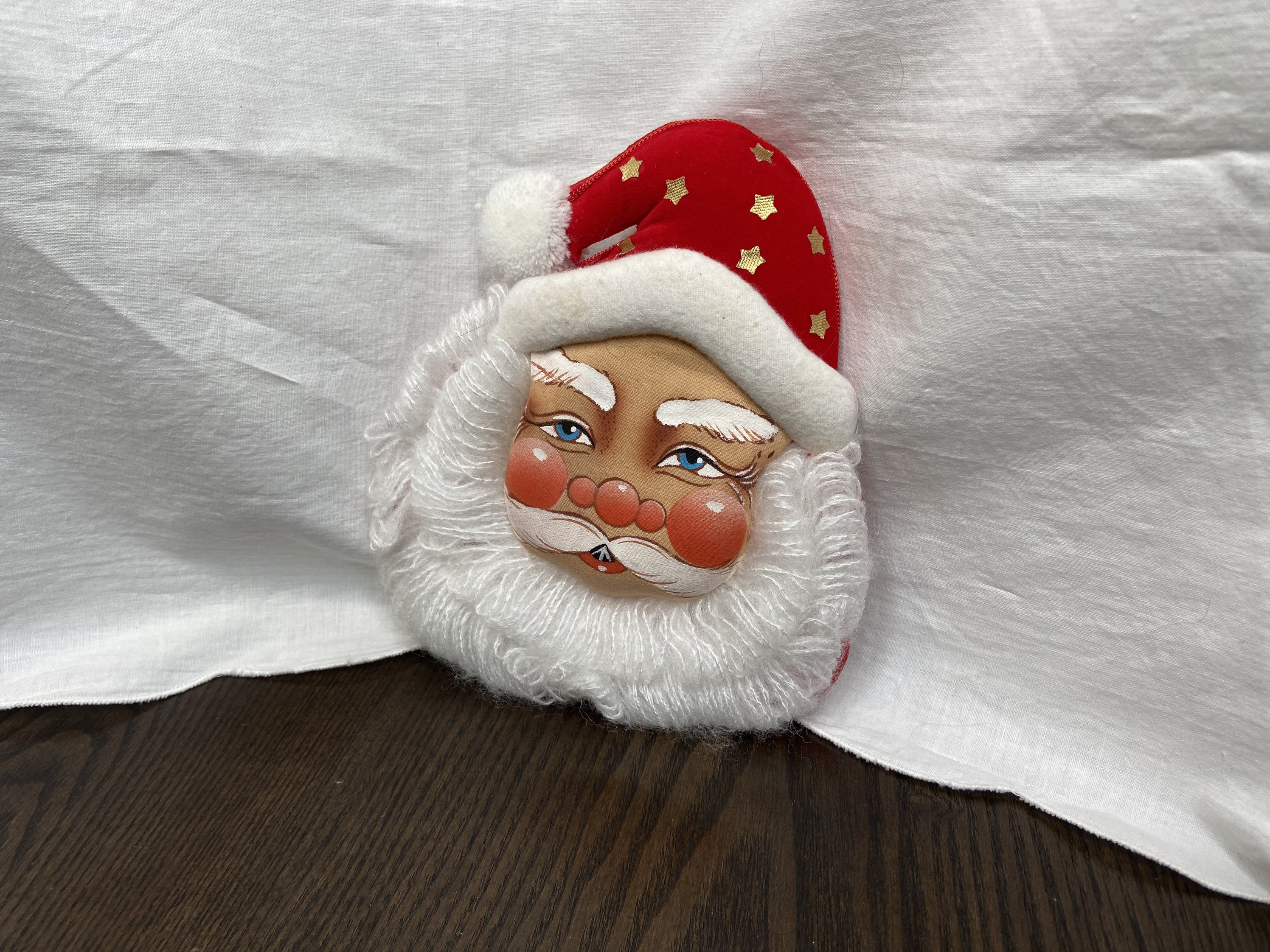 Vintage Handmade Santa Claus Wall Decor Santa Head Wall Hang Etsy