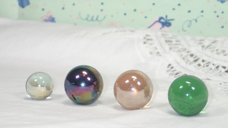 Vintage Colored Glass Ball Glass Marbles Large Glass Balls Etsy