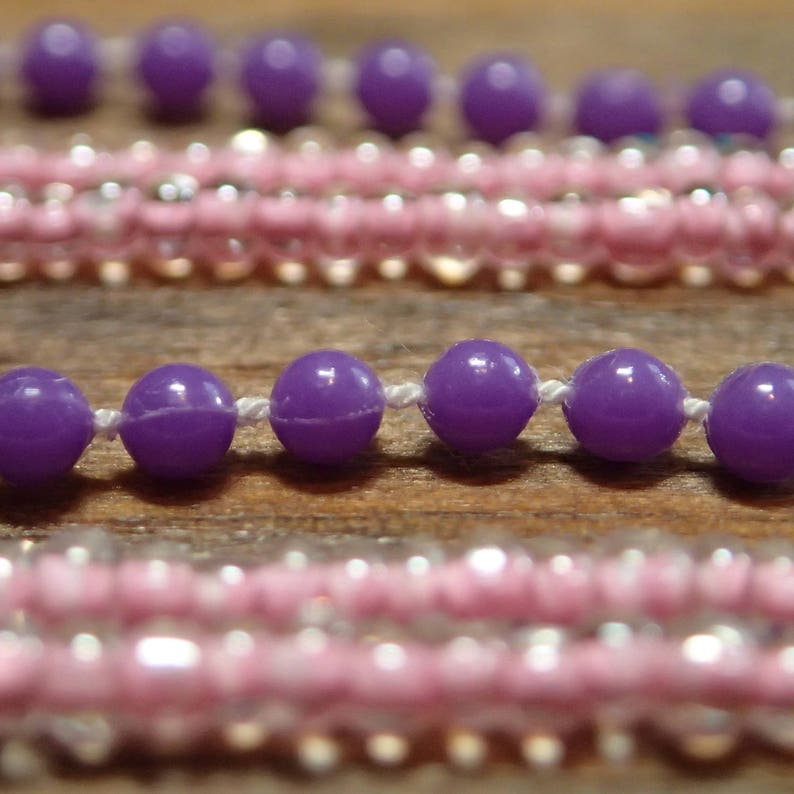 Vintage Layer Necklace Boho Necklace Purple Necklace Simple Necklace Seed Bead Necklace Hippy Jewelry Lady Necklaces Beaded Necklace